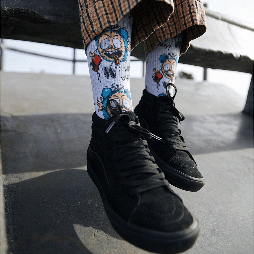 Wakey Wakey Skate Adult Socks Art By Steve Caballero