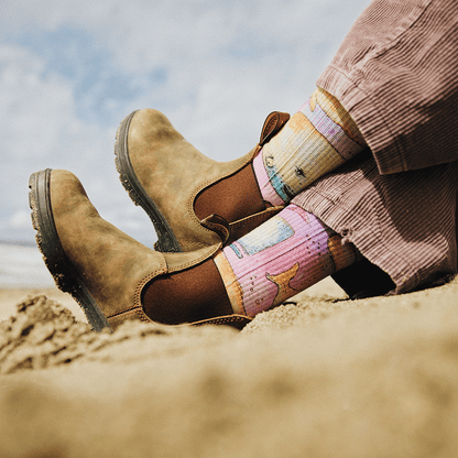 Whale Watercolor Adult Crew Socks With Art By Bad Otis Link
