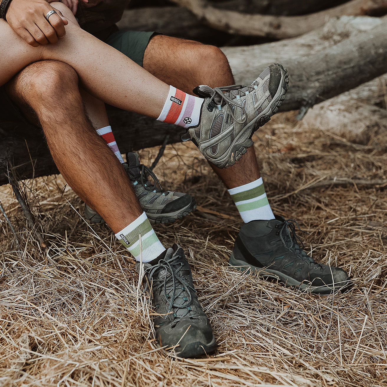 Organic Cotton White/Pink Adult Quarter Crew Socks
