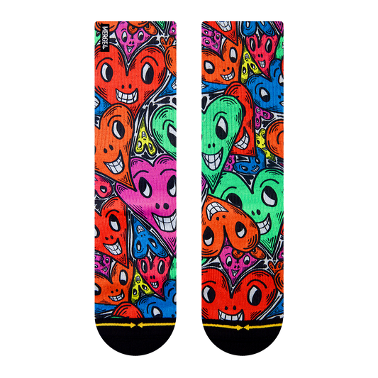 Adam Keely Hearts Adult Crew Socks