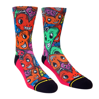 Adam Keely Hearts Adult Crew Socks