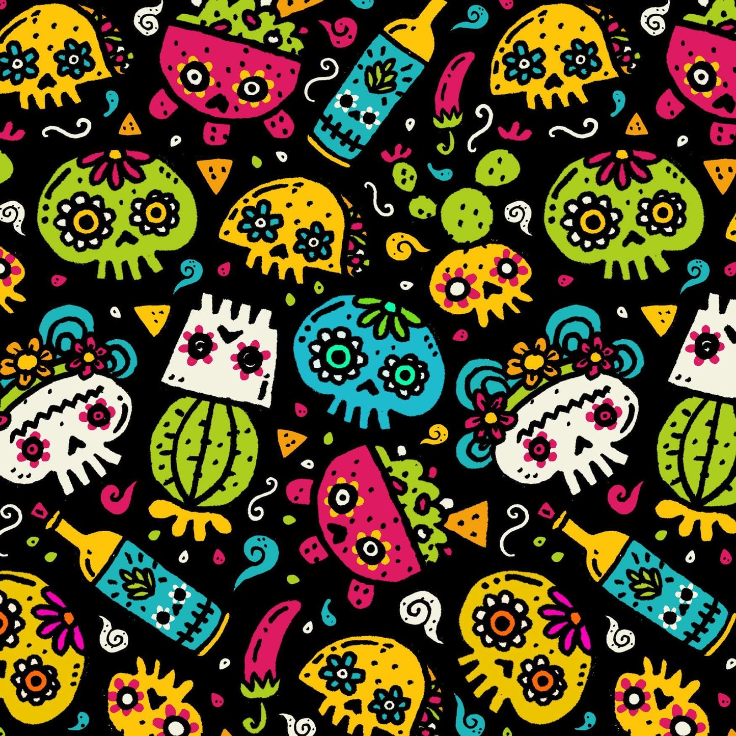 Walmazan Sugar Skulls Mini Adult Crew Socks