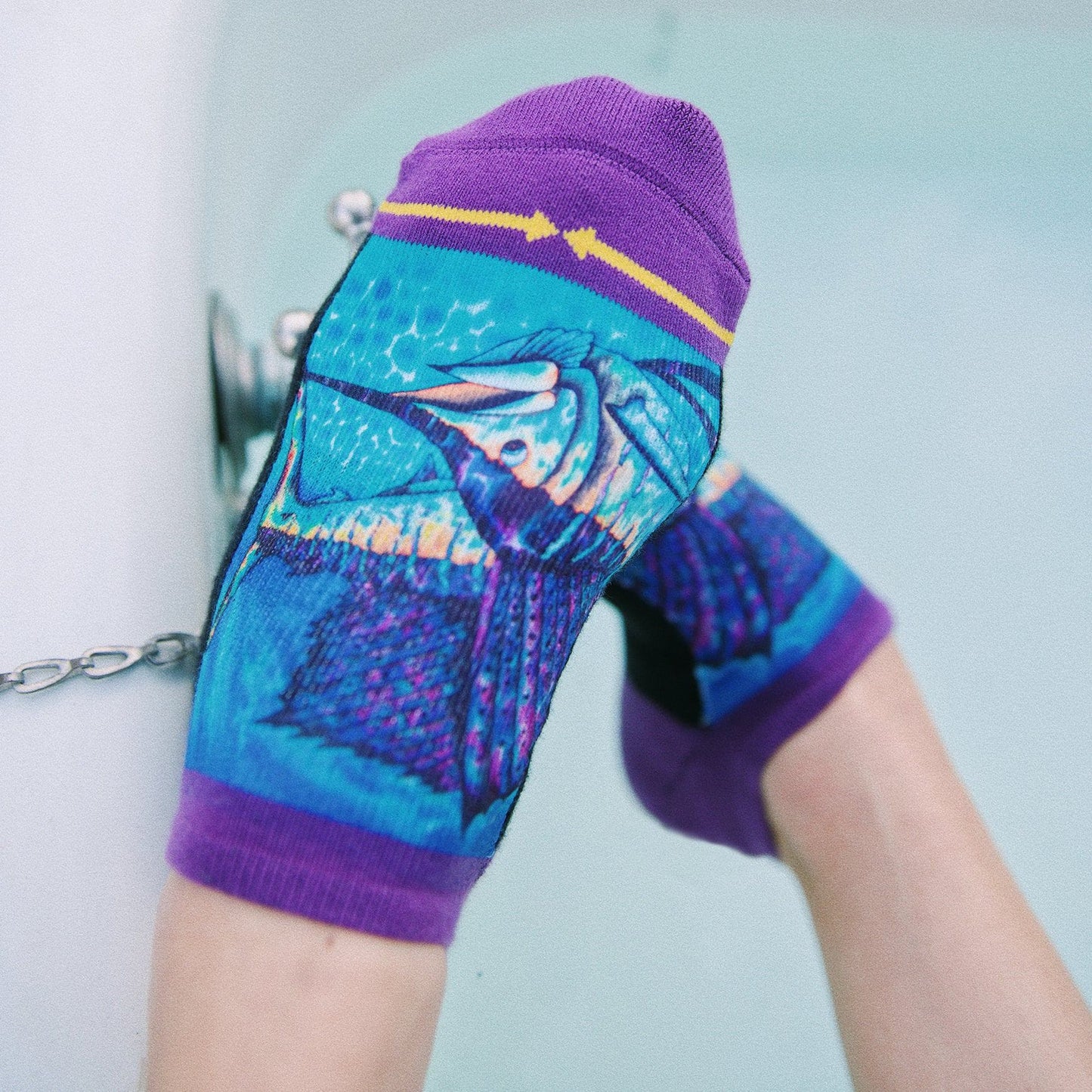 Sail Fish Adult No Show Socks With Art By Daniel Jean Baptiste