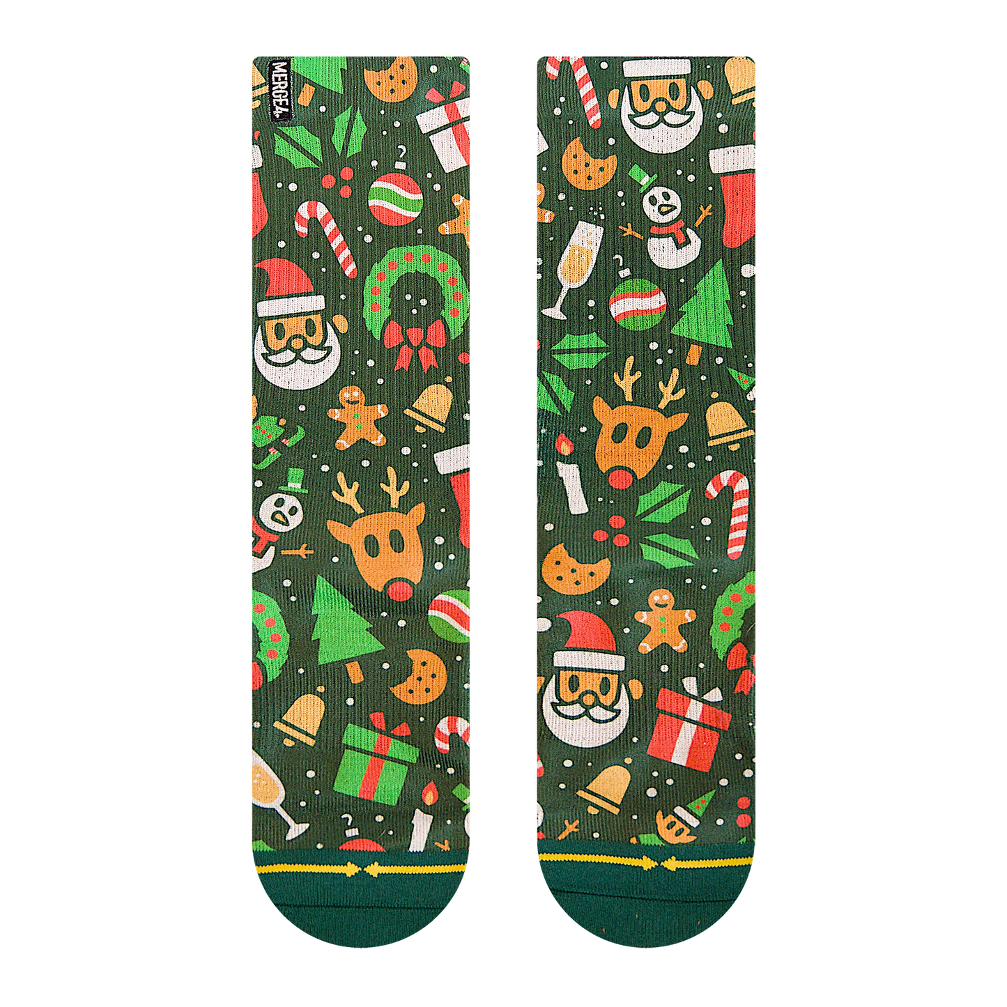 Merry Merry Green Holiday Adult Socks