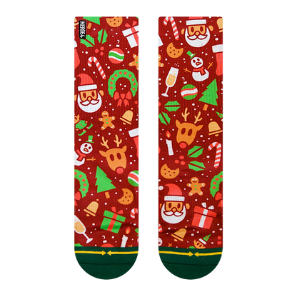 Merry Merry Red Holiday Adult Socks