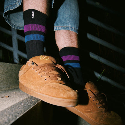 REPREVE® Subtle Grape Black Adult Crew Socks
