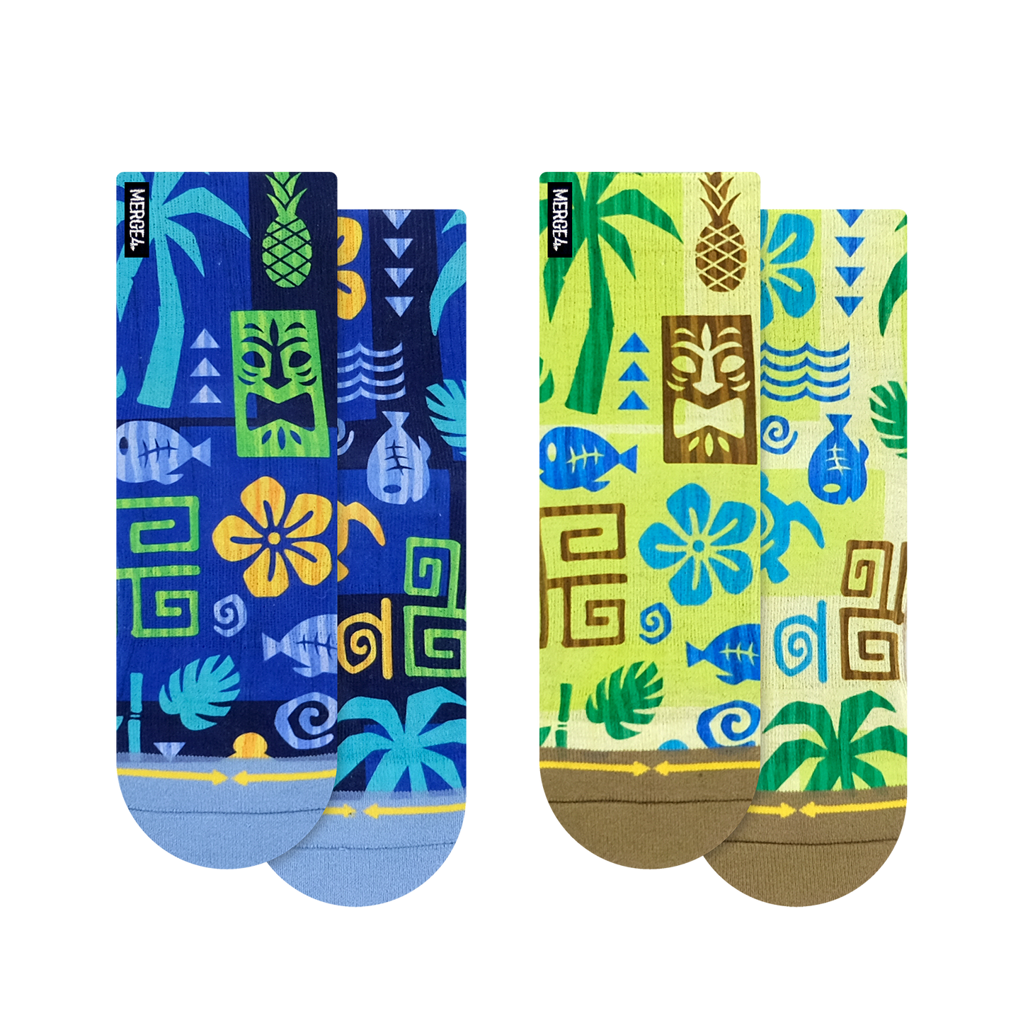 Aloha Quarter Adult Crew Socks 2-Pack