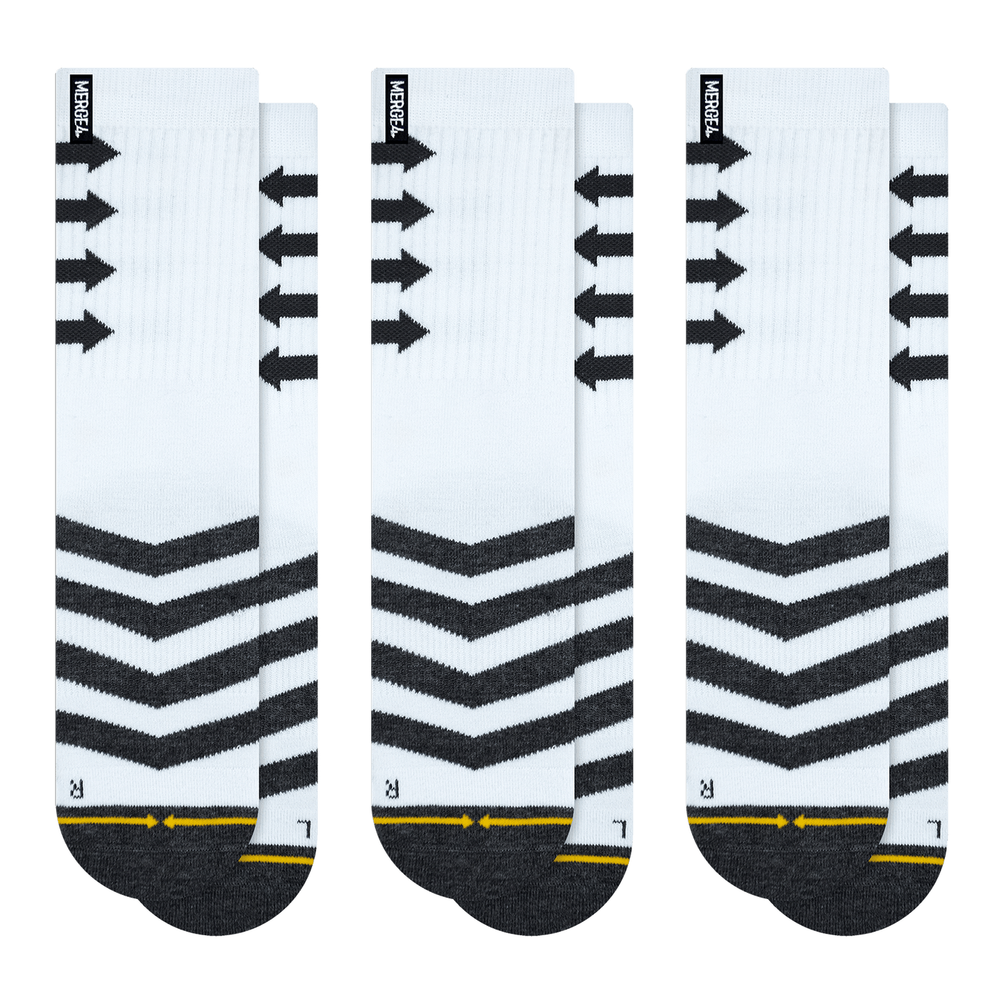 Performance White Adult Crew Socks 3-Pack