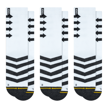 Performance White Adult Crew Socks 3-Pack