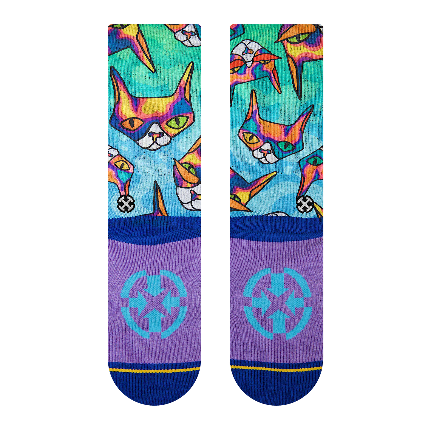 Disco Kitty Adult Crew Socks