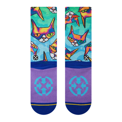 Disco Kitty Adult Crew Socks