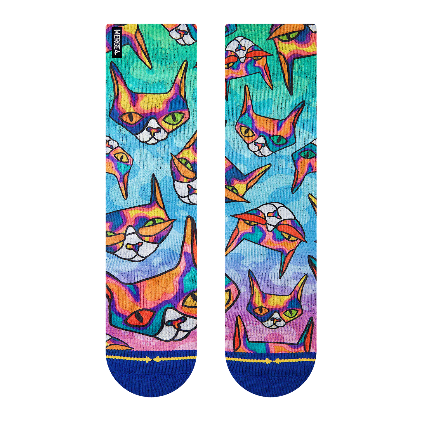 Disco Kitty Adult Crew Socks