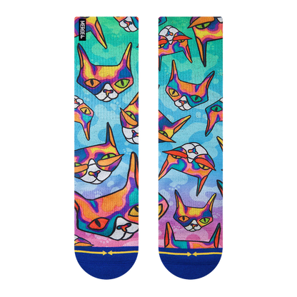 Disco Kitty Adult Crew Socks