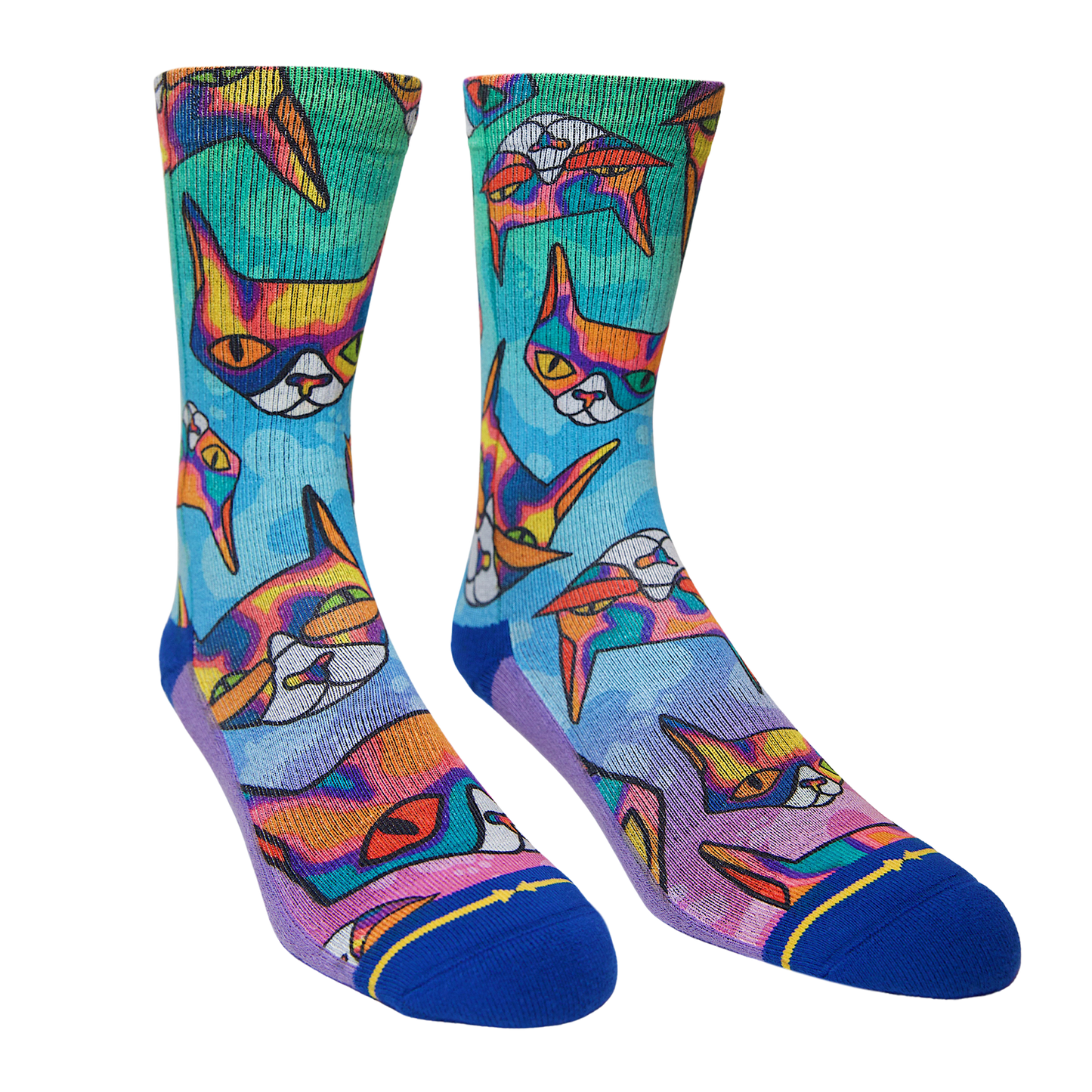 Disco Kitty Adult Crew Socks