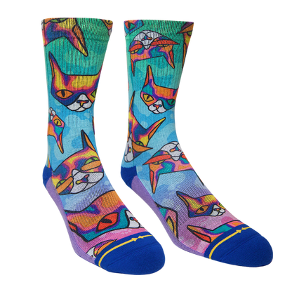 Disco Kitty Adult Crew Socks