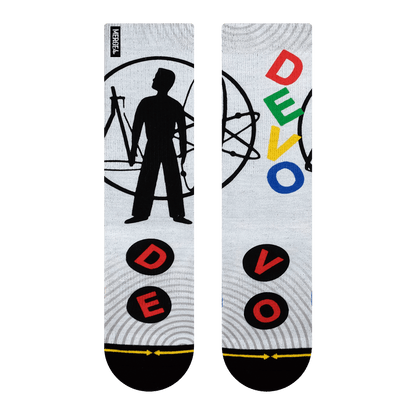 DEVO Black White and Red Adult Crew Socks 3-Pack