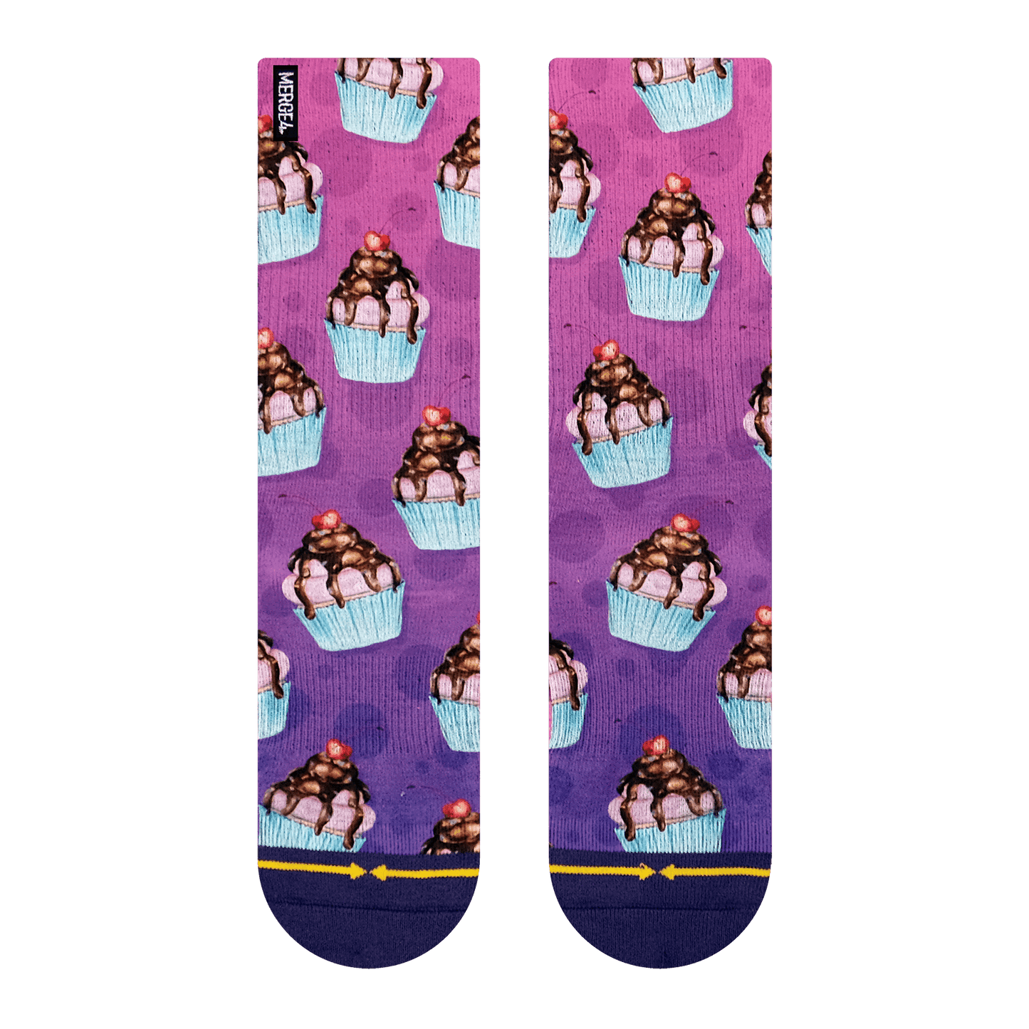 Cupcake Adult Crew Socks With Art By Hanna Minck