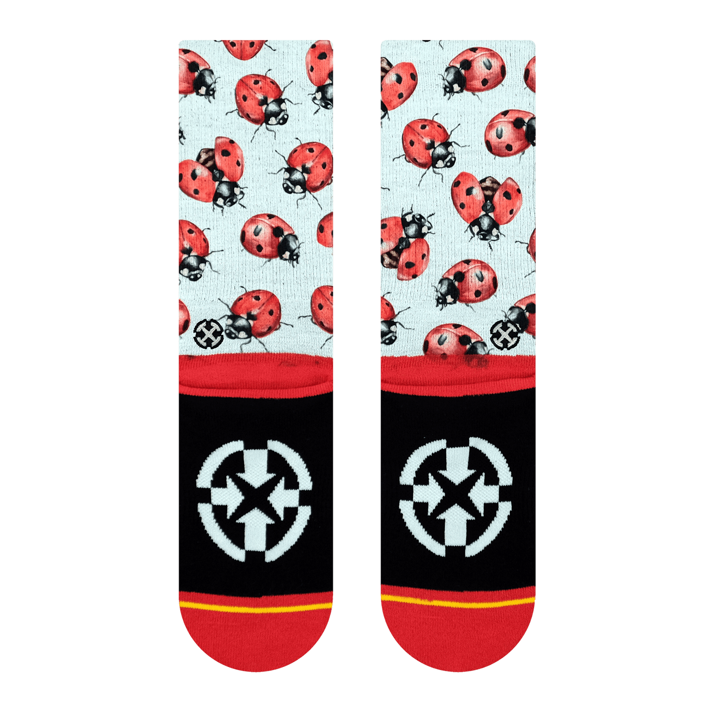 Lady Bugs Adult Crew Socks With Art By Hanna Minck