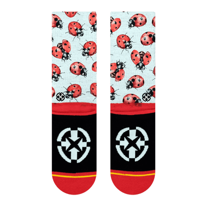 Lady Bugs Adult Crew Socks With Art By Hanna Minck
