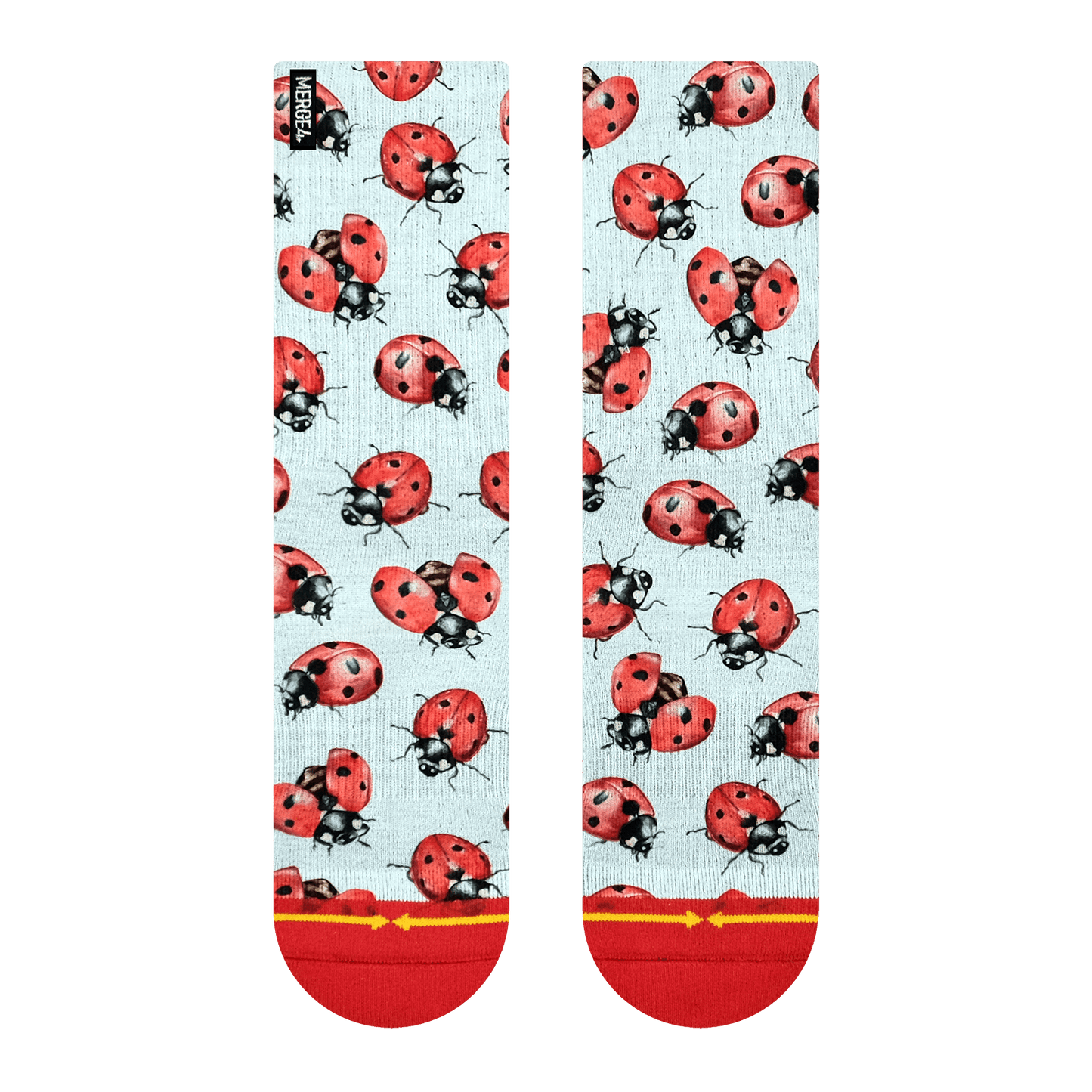 Lady Bugs Adult Crew Socks With Art By Hanna Minck