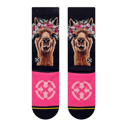 Alpaca Farm Animal Adult Crew Socks With Art By Lee Keller
