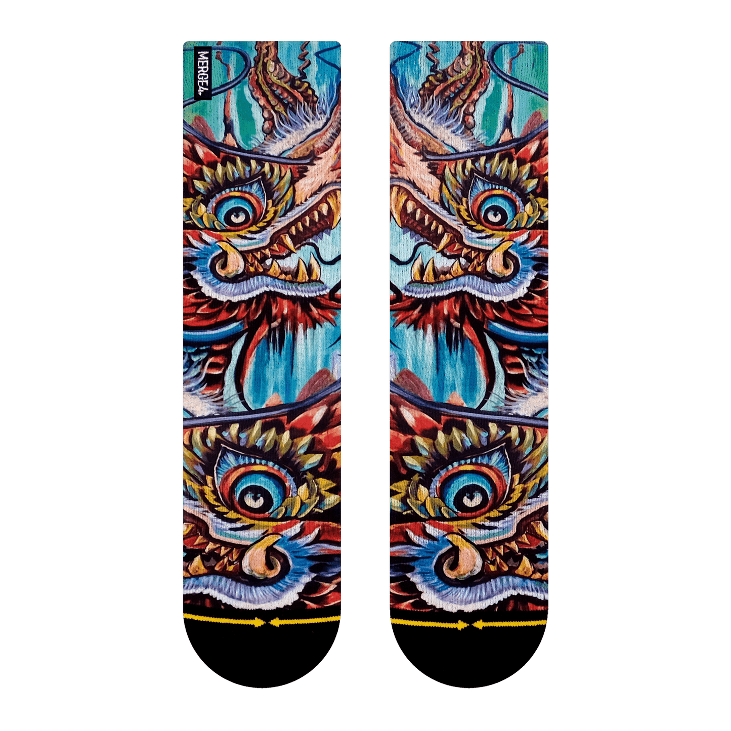 Dragon Tattoo Style Adult Crew Socks With Art By Mike Espinosa