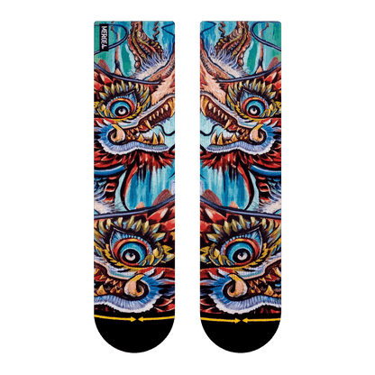 Dragon Tattoo Style Adult Crew Socks With Art By Mike Espinosa