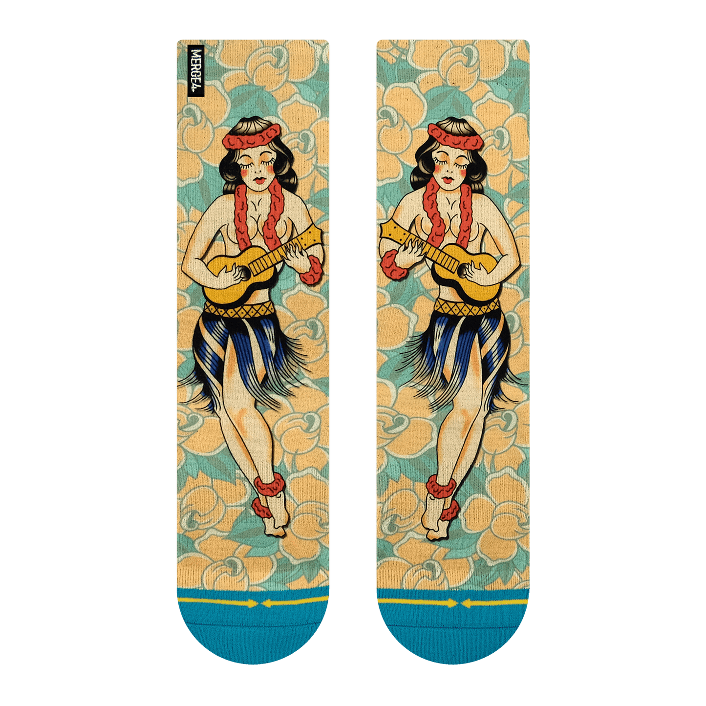 Richard Kirby Hula Adult Crew Socks