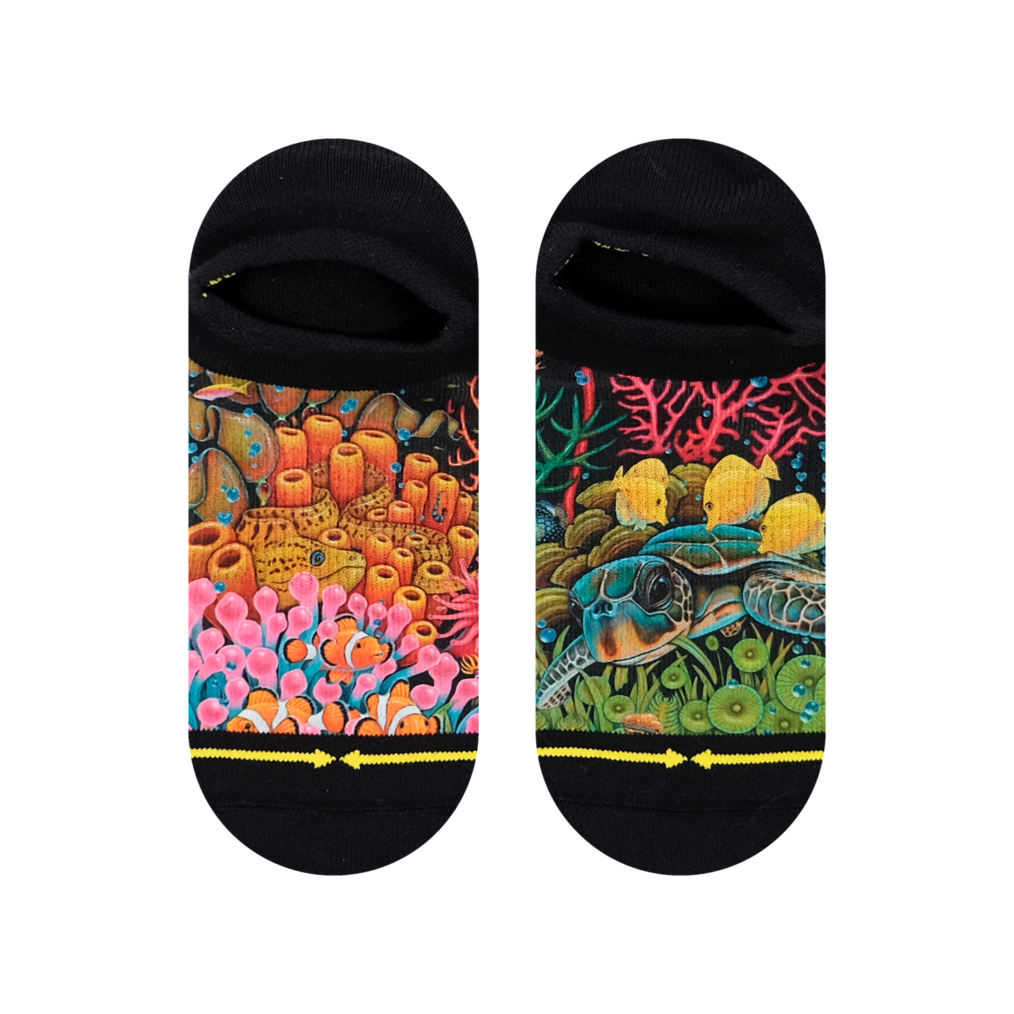 Coral Reef Adult No Show Socks With Art By Caia Koopman