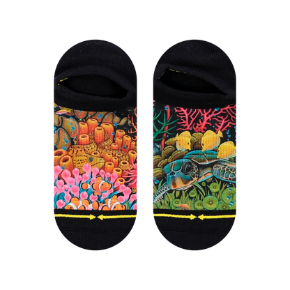 Coral Reef Adult No Show Socks With Art By Caia Koopman