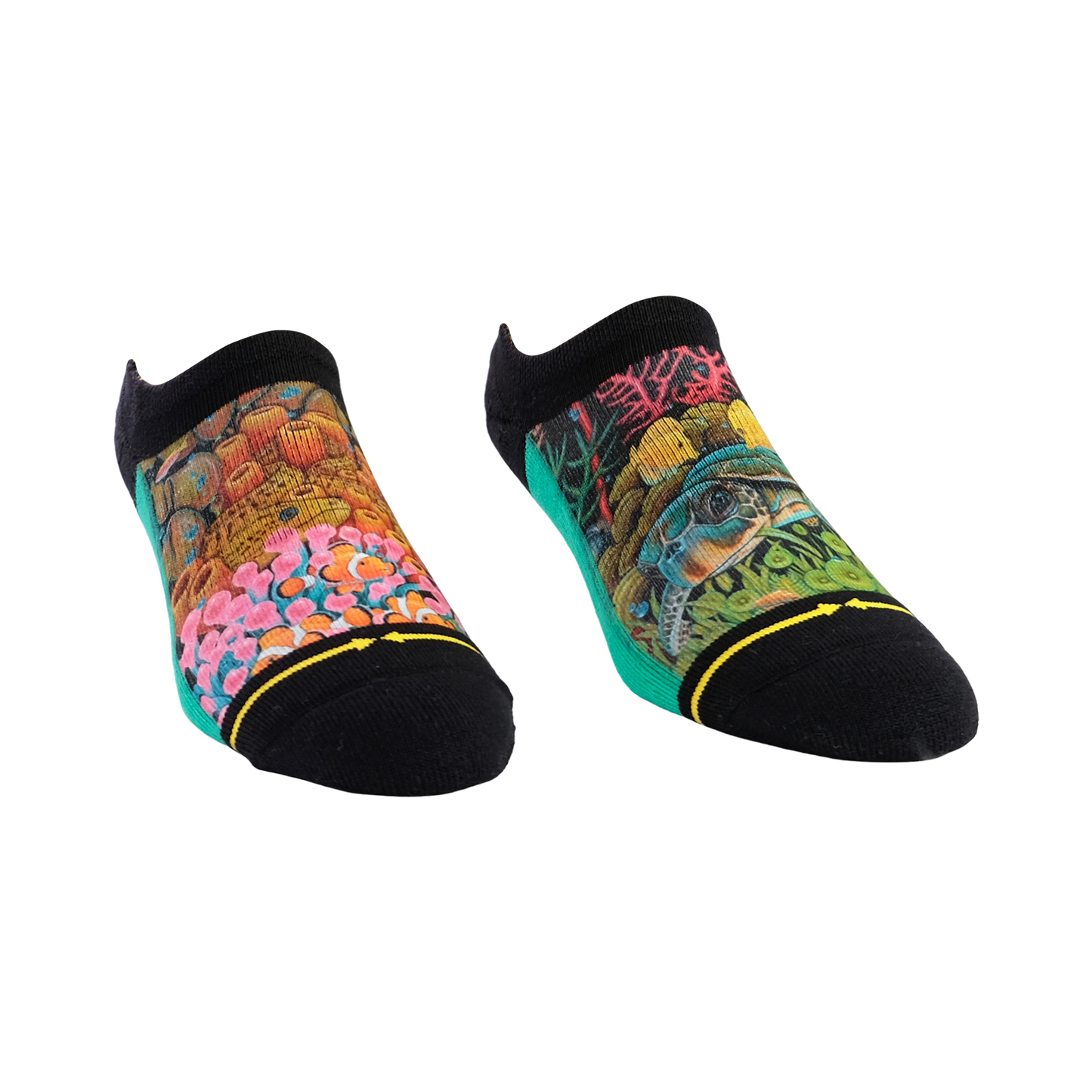 Coral Reef Adult No Show Socks With Art By Caia Koopman