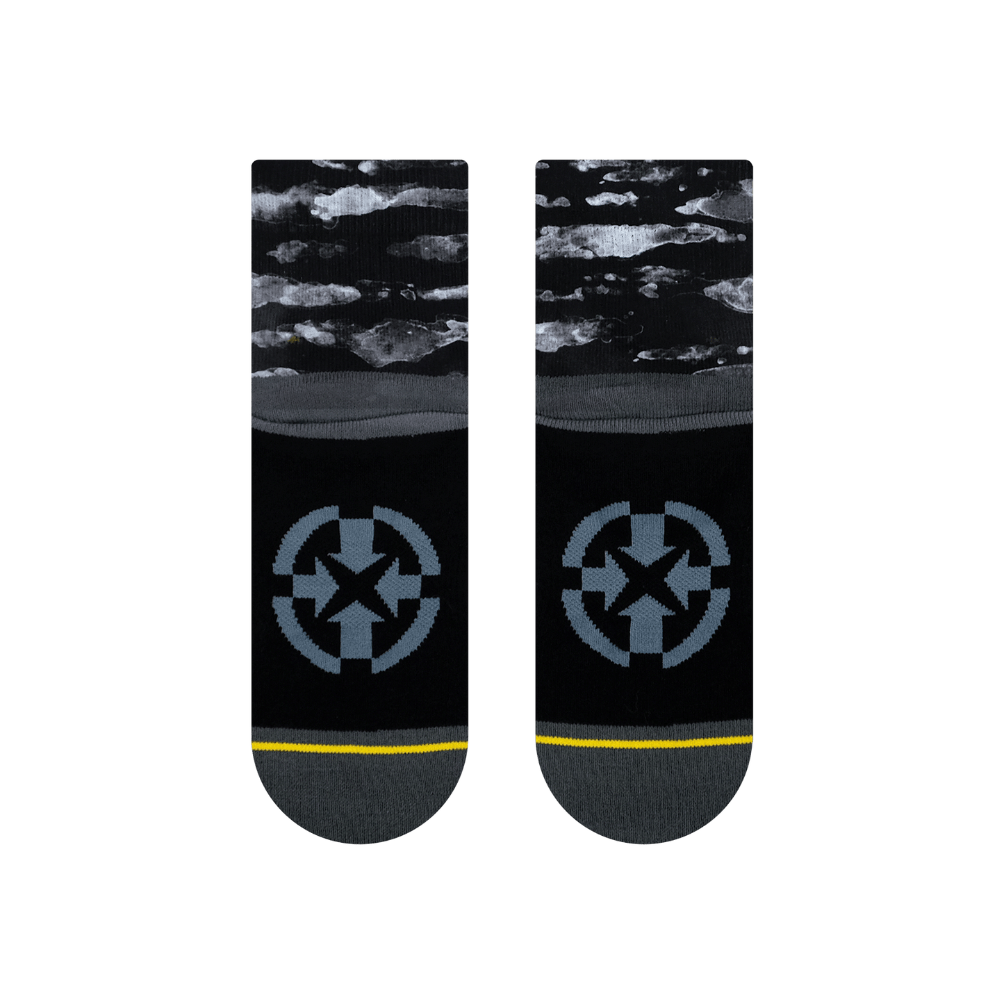 Black Water Color Adult Quarter Crew Sock
