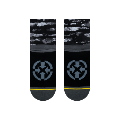 Black Water Color Adult Quarter Crew Sock