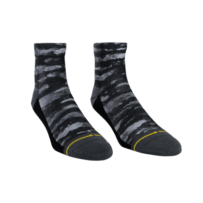 Black Water Color Adult Quarter Crew Sock