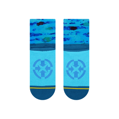 Blue Water Color Quarter Adult Crew Socks