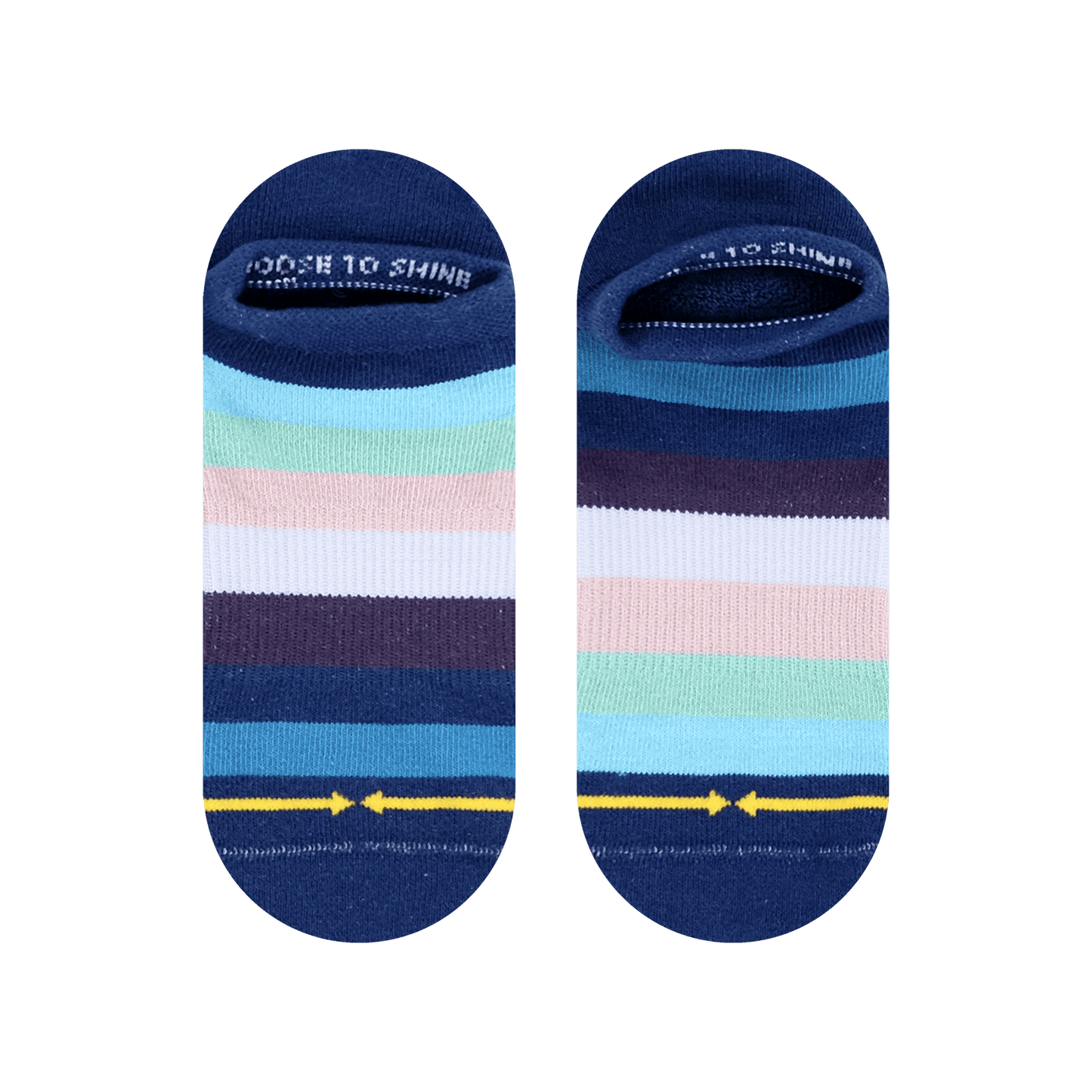 Cotton Candy Stripes Organic Cotton Adult No Show Socks