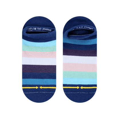 Cotton Candy Stripes Organic Cotton Adult No Show Socks