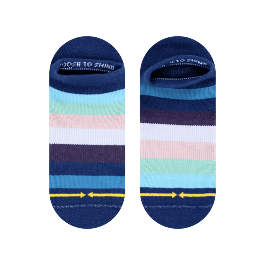 Cotton Candy Stripes Organic Cotton Adult No Show Socks