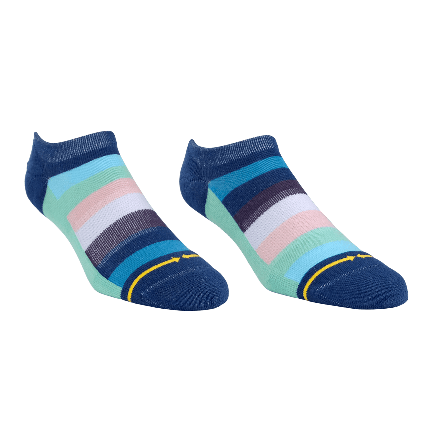Cotton Candy Stripes Organic Cotton Adult No Show Socks
