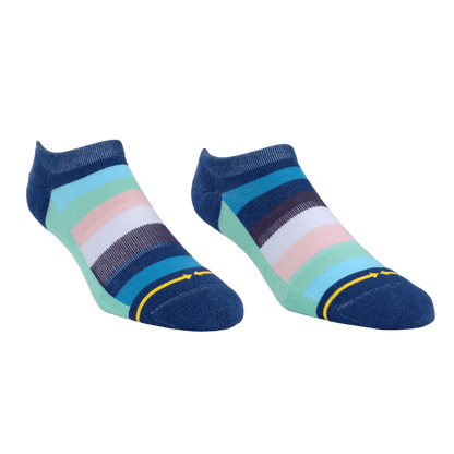 Cotton Candy Stripes Organic Cotton Adult No Show Socks