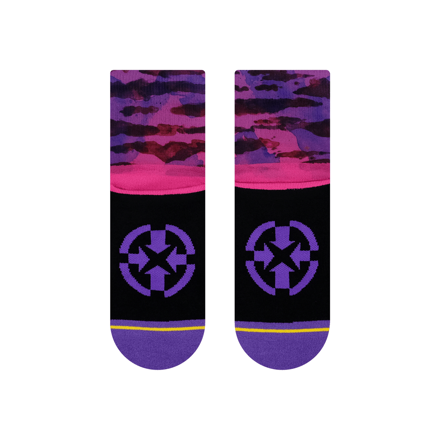 Purple Water Color Quarter Crew Socks