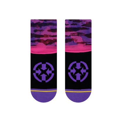 Purple Water Color Quarter Crew Socks