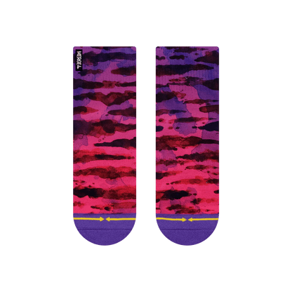 Purple Water Color Quarter Crew Socks