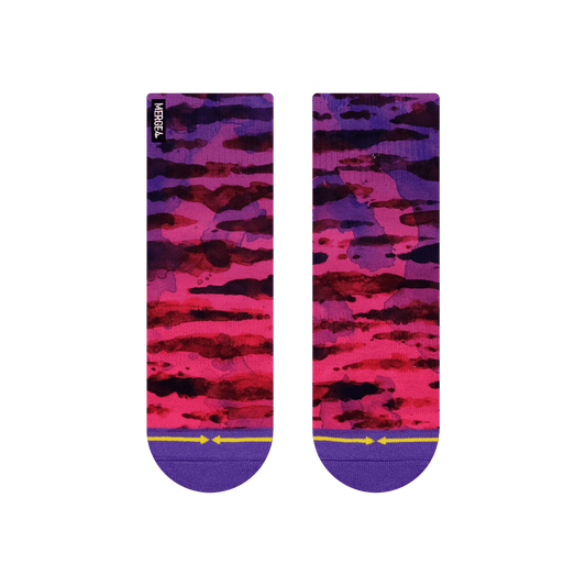 Purple Water Color Quarter Crew Socks