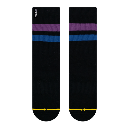 REPREVE® Subtle Grape Black Adult Crew Socks