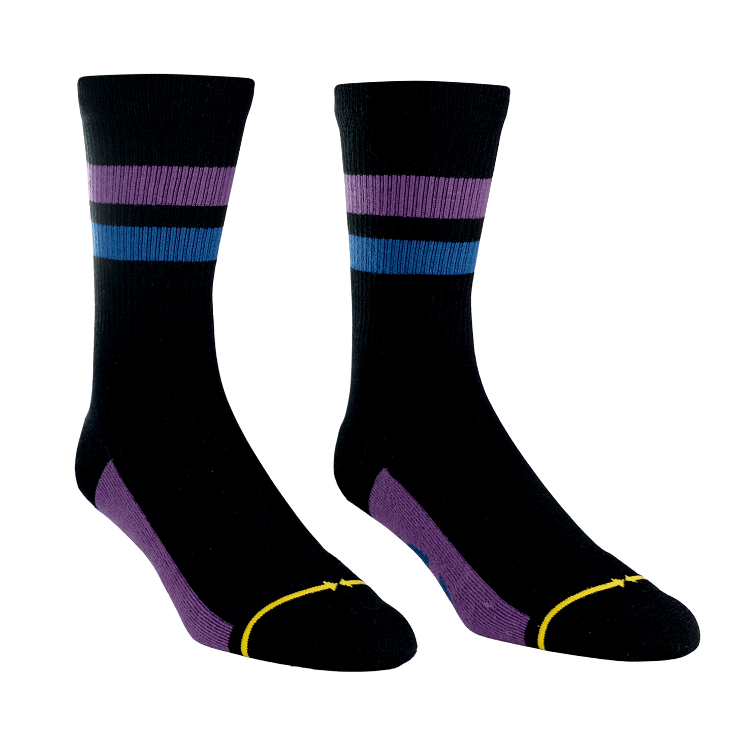 REPREVE® Subtle Grape Black Adult Crew Socks