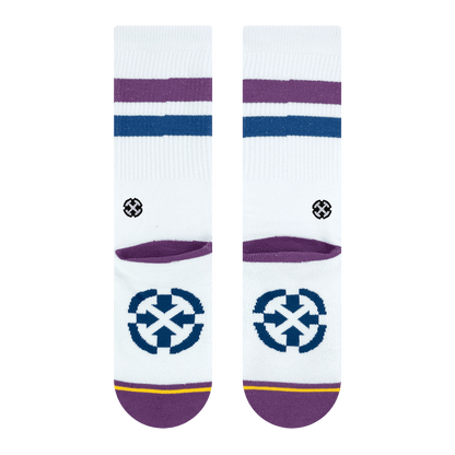 REPREVE® Subtle Grape White Adult Crew Socks