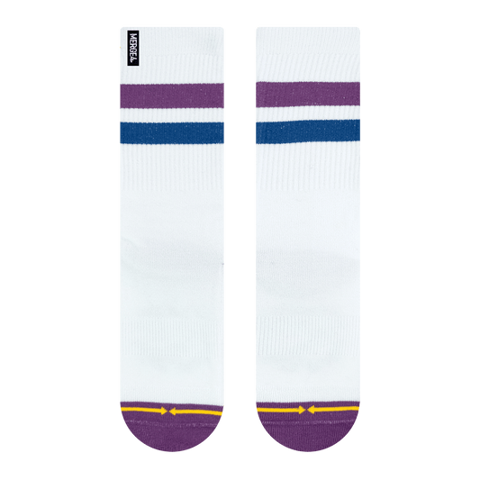 REPREVE® Subtle Grape White Adult Crew Socks