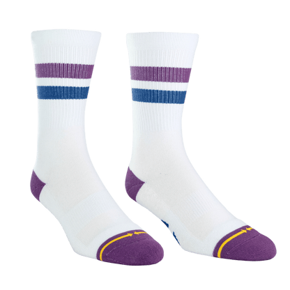 REPREVE® Subtle Grape White Adult Crew Socks