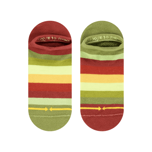 Sunflower Stripes Organic Cotton Adult No Show Socks